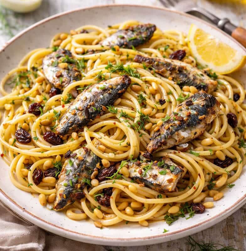 Μακαρονάδα με σαρδέλες και μάραθο