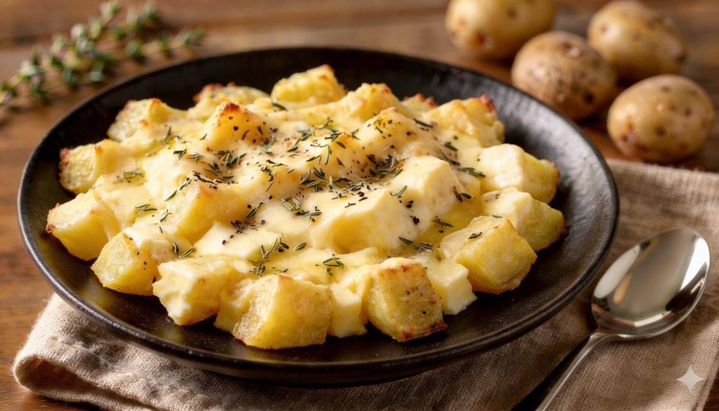 Πατάτες φούρνου με κρέμα γαλοτυριού