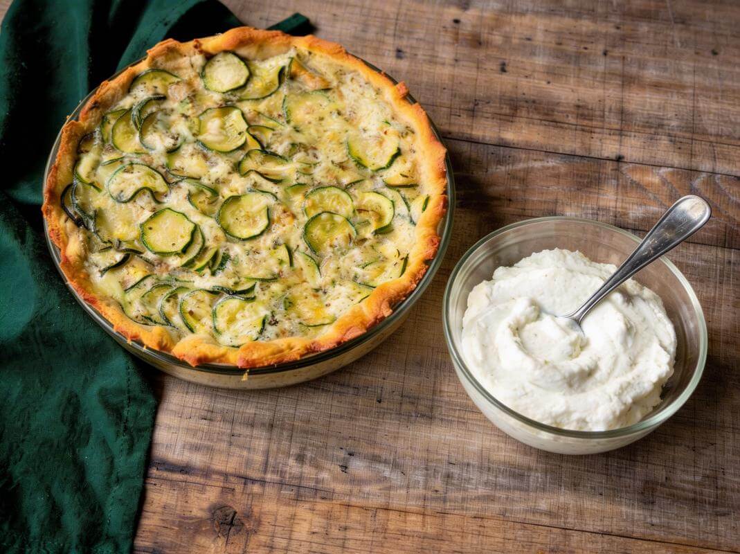 Τάρτα με γαλοτύρι και κολοκυθάκια